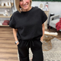 The On Repeat Textured Set - Black