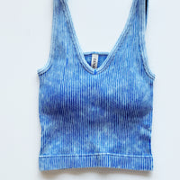 Mineral Washed Tank with Built-In Bra