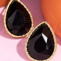 Glass Teardrop Stud Earrings
