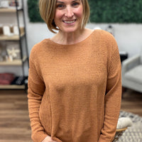 Lightweight Drop Shoulder Sweater - Terracotta