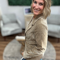 Liverpool - Velvet Fitted Collared Long Sleeve Blazer