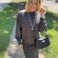 Ribbed Asymmetric Hem and Sleeve Top & Skirt Set