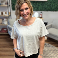 Off Duty Crossback Top - Heather Grey