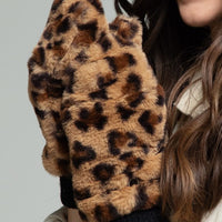 Animal Print Faux Fur Mitten