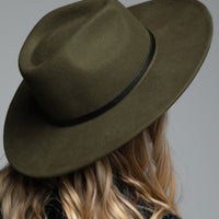 Leather Trim Felt Hat