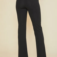 Annie - Slit Hem and Pintuck Flare Stretch Pants