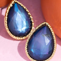 Glass Teardrop Stud Earrings