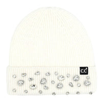 Rhinestone Charm Beanie