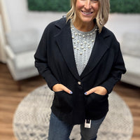 Madeline - Knit Blazer Cardigan - Black
