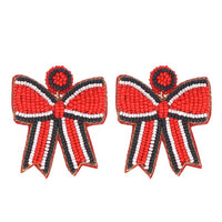Game Day Beaded Bow Earrings