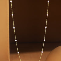 Tiny Mother of Pearl Station Necklace