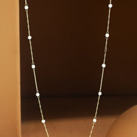 Tiny Mother of Pearl Station Necklace
