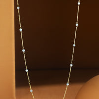 Tiny Mother of Pearl Station Necklace