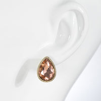 Glass Teardrop Stud Earrings