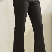 Solid Cropped Work Pants - Black