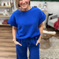 The On Repeat Textured Set - Royal Blue