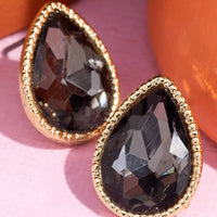 Glass Teardrop Stud Earrings