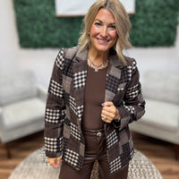 Patchwork Plaid Blazer