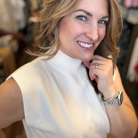 Olivia - Mock Neck Sleeveless Knit Top