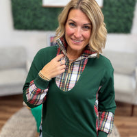 Juniper Plaid Pullover- Green