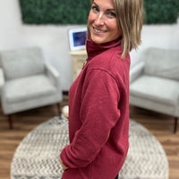Miley - Vintage Quarter Zip Pullover - Maroon
