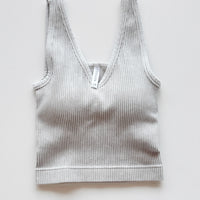Mineral Washed Tank with Built-In Bra
