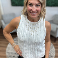 Elle - Pearl Knit Tank - Ivory