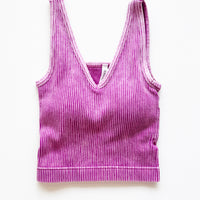 Mineral Washed Tank with Built-In Bra