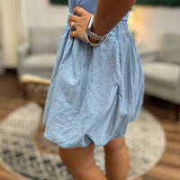 Bubble Hem Denim Skirt