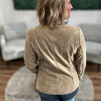 Liverpool - Velvet Fitted Collared Long Sleeve Blazer