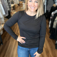 Run, don’t walk - Brushed Microfiber Long Sleeve Tee