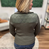 Liverpool - Quilted Zip Front Sweater Jacket