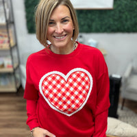 Gingham Heart Luxe Pullover