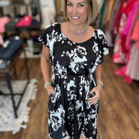 Liverpool - Midnight Bloom Flutter Sleeve Dress