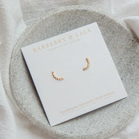 Dotted Arc Stud Earrings | 14k Gold Filled | Waterproof