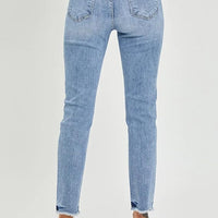 Risen - High Rise Frayed Hem Relaxed Skinny Jeans