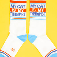 My Cat Is My Therapist Gym Crew Socks
