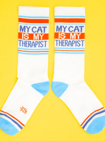 My Cat Is My Therapist Gym Crew Socks