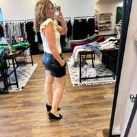 New York Minute Faux Leather Shorts - Black