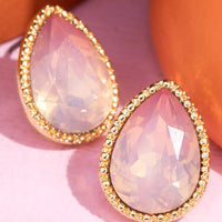 Glass Teardrop Stud Earrings
