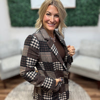 Patchwork Plaid Blazer