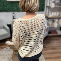 Round Neck Open Gauge Sweater - Oatmeal