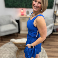 Flounce & Flow Romper - Cobalt Blue