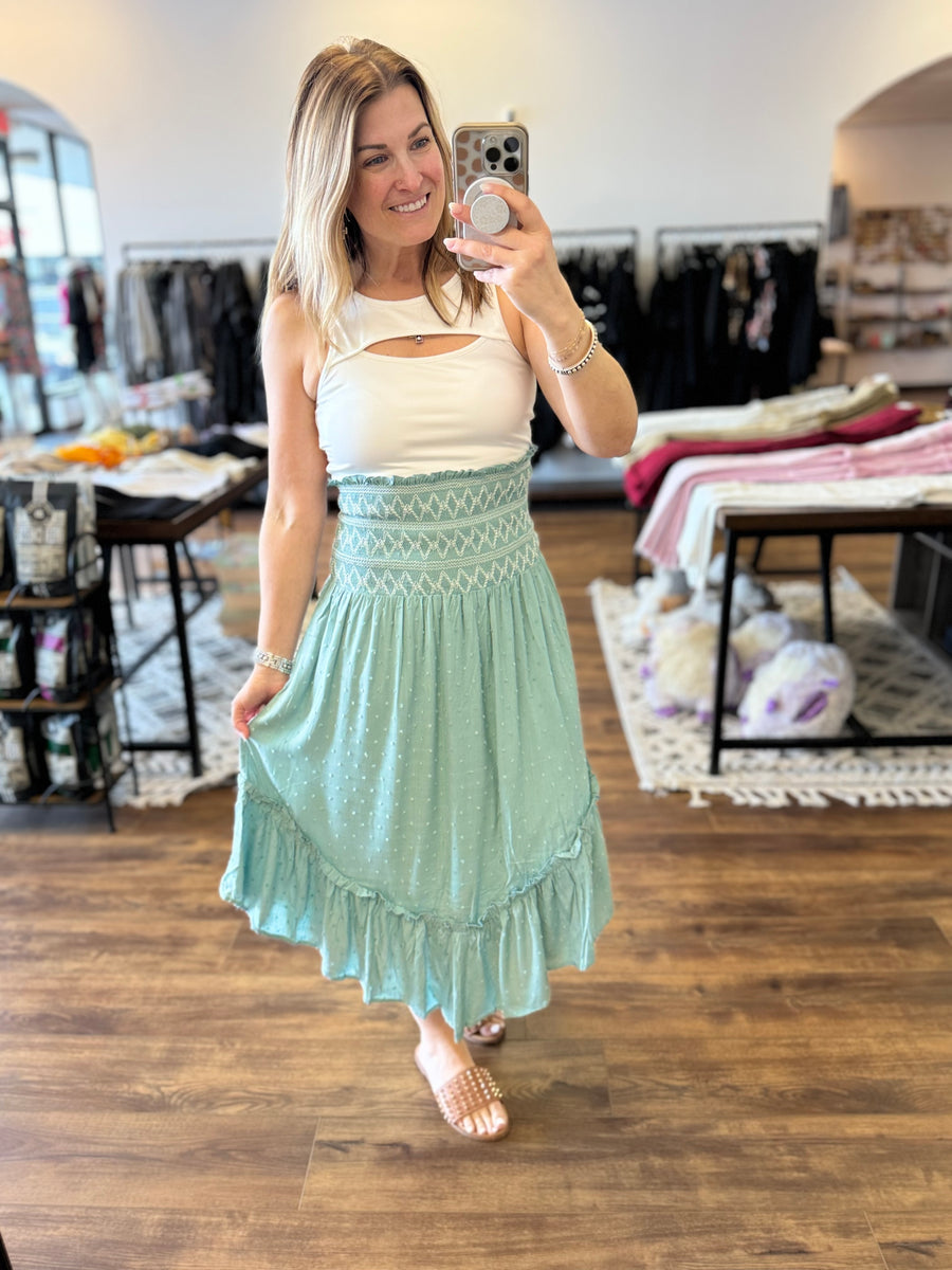 Convertible Smocked Mini Dress or Maxi Skirt