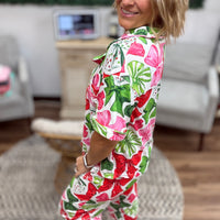 Christmas Bows Lounge Pant + Top Pajama Set