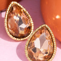 Glass Teardrop Stud Earrings