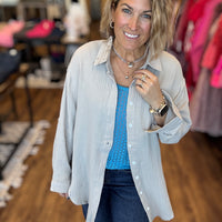 Santorini Shade Gauze Top - Beige