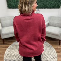 Miley - Vintage Quarter Zip Pullover - Maroon