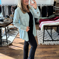 Annie - Slit Hem and Pintuck Flare Stretch Pants