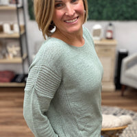 Lightweight Drop Shoulder Sweater - Seafoam